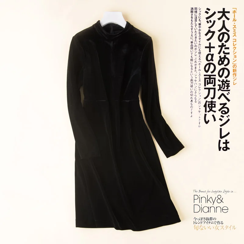 Женское бархатное платье в стиле ретро длинное приталенное платье-трапеция с