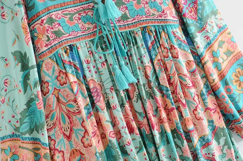 Boho Queens женское Красное пляжное длинное богемное Платье макси с цветочным принтом