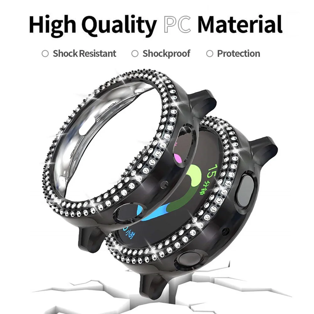 Женский двухрядный чехол с бриллиантами для Samsung Galaxy Watch 4 Active 2 40 мм 44 бампер Active2