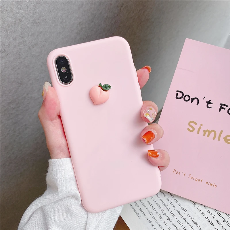 Case For Samsung Galaxy S8 S9 S10 5G Lite Plus S6 S7 Edge Soft Cover Cute 3D Fruit Silicone Peach Grape Avocado orange Cases