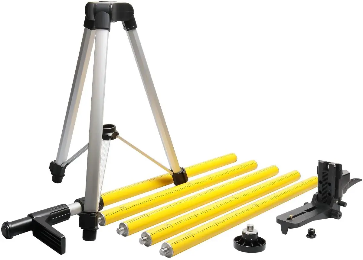 

12 FT/3.7m Telescoping Pole with 1/4-Inch by 20-Inch Laser Mount for Rotary and Line Lasers Adjustable Telescoping Pole