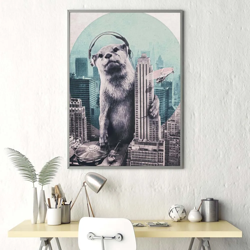Скандинавский стиль холст современный принт Dj выдра строительный постер