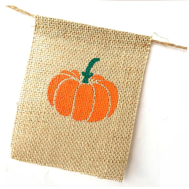 Льняные флаги с тыквой мультяшный баннер на осень свадьбу день рождения уличное