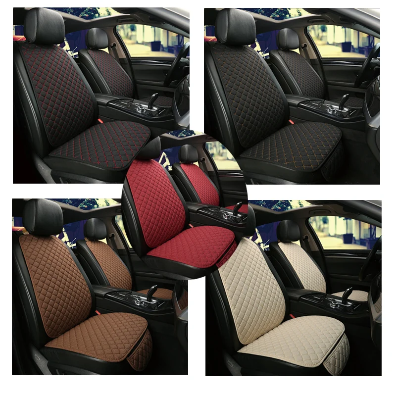 universal flax car seat cover automobile seat backrest cushion pad mat for auto front seat protector free global shipping