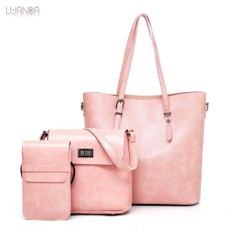 3 набора модных кожаных женских сумок дизайнерская брендовая сумка Классическая