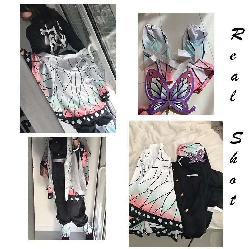 Костюм для косплея кимоно из аниме рассекающий демонов костюм шинобу Униформа