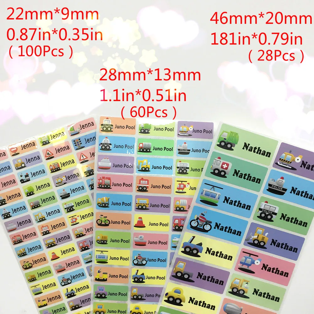Luggage Tag Name Tag Sticker Waterproof Child Stickers Girls Custom Namen Stickers Anime Stickers for Children MZTG
