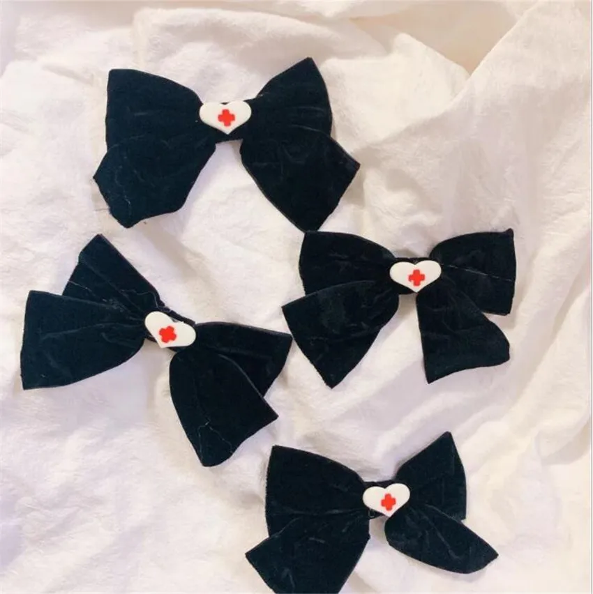 Женская шпилька Goth Black Heart с крестиком Винтажная заколка для волос в стиле Лолита