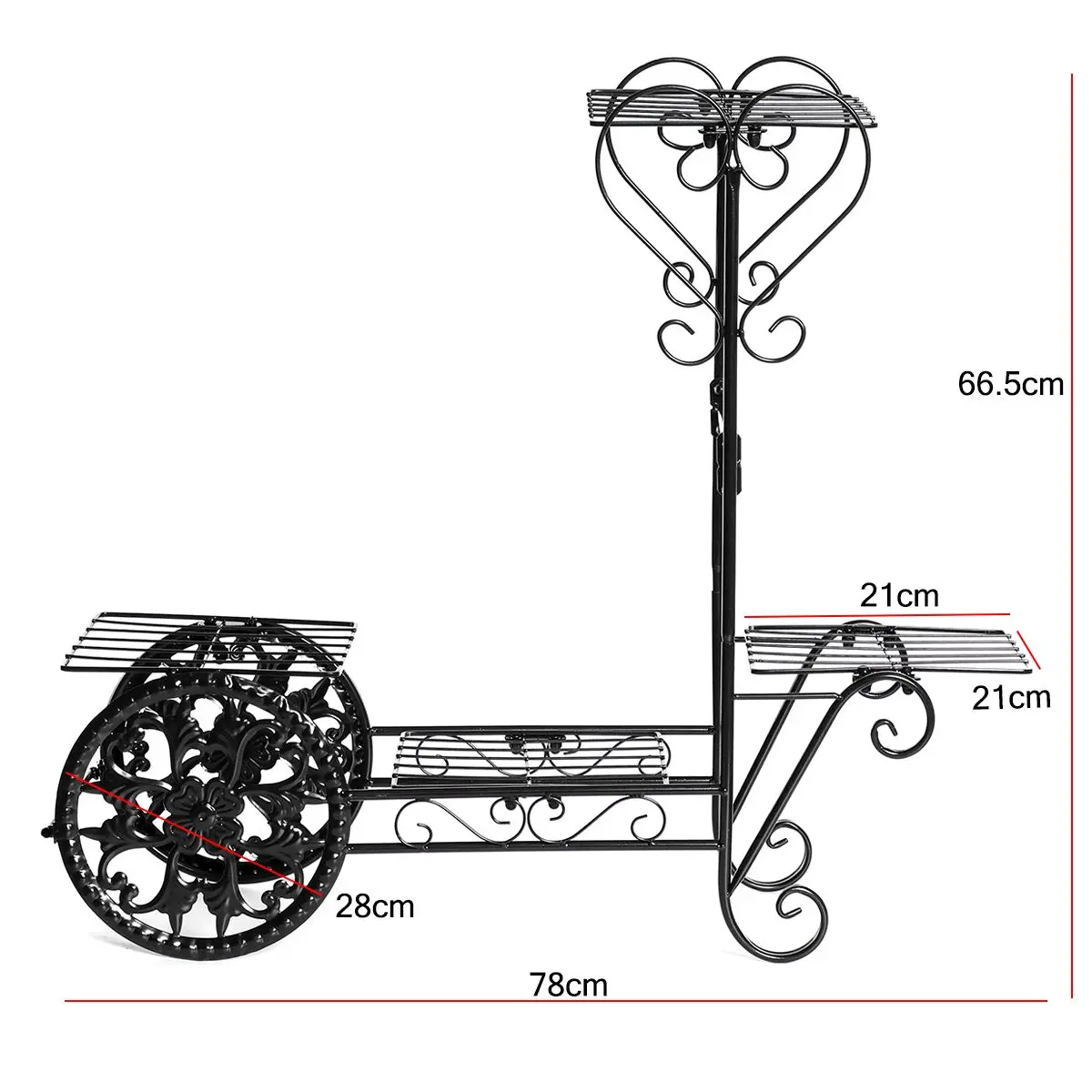

4 Spotted Metal Plant Stand Flower Rack Pot Storage Rack Shelf Display Shelf Holder Home Indoor Outdoors Decor Garden Balcony