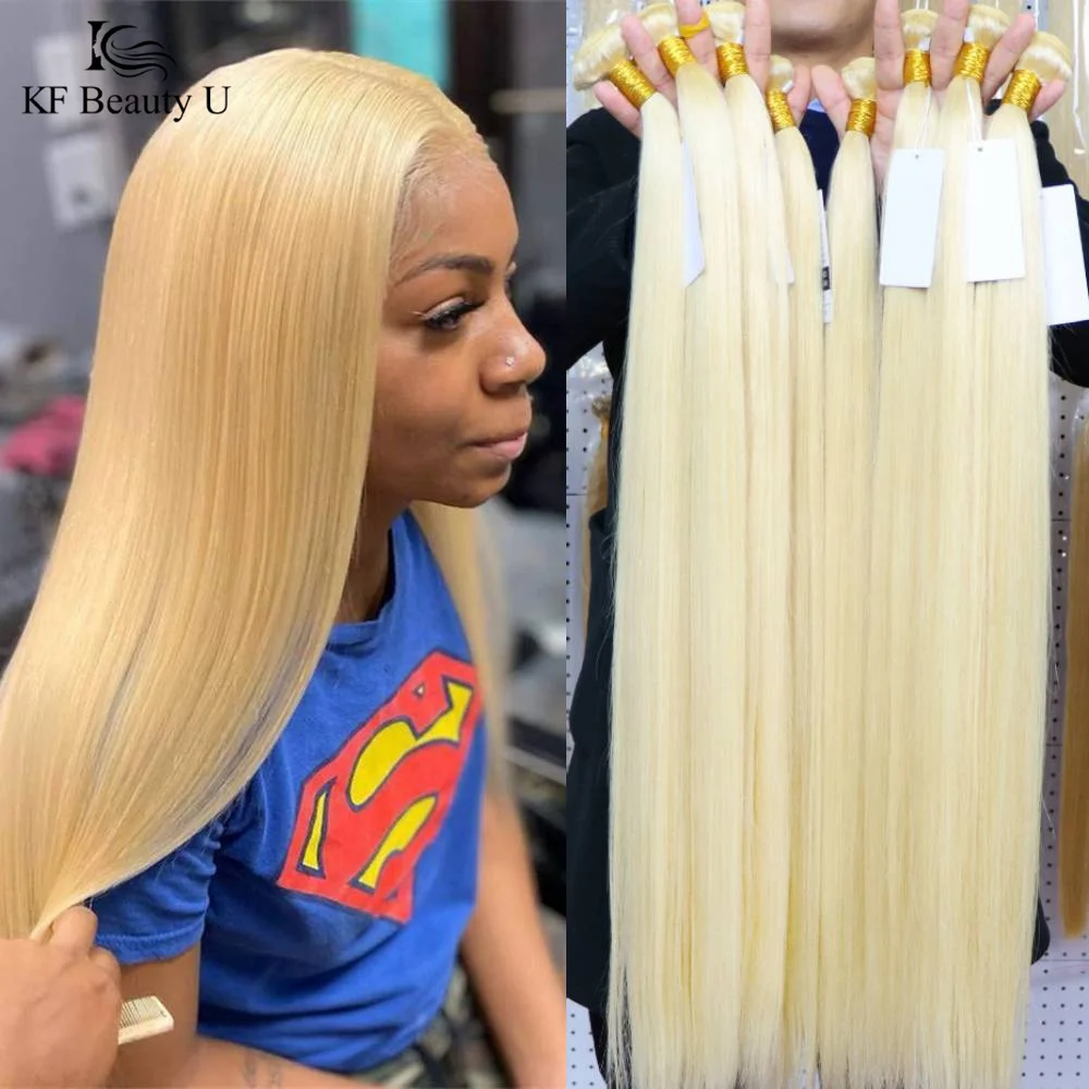

Blonde 613 Color 28 30 Inch Long Brazilian Straight Hair Bundle Human Hair Virgin Hair Weave Bundles for Women