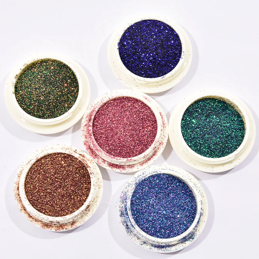 6 банок/набор голографический порошок для ногтей Лазерная Пыль Сделай Сам