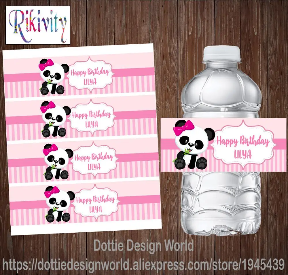 20 штук Пользовательские для девочек с пандой или на день рождения вечерние