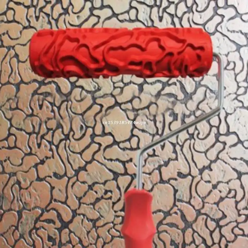 Durable Embossed Paint Roller 7 inch Wood Pattern Painting w/ Handle DIY Dropship | Инструменты