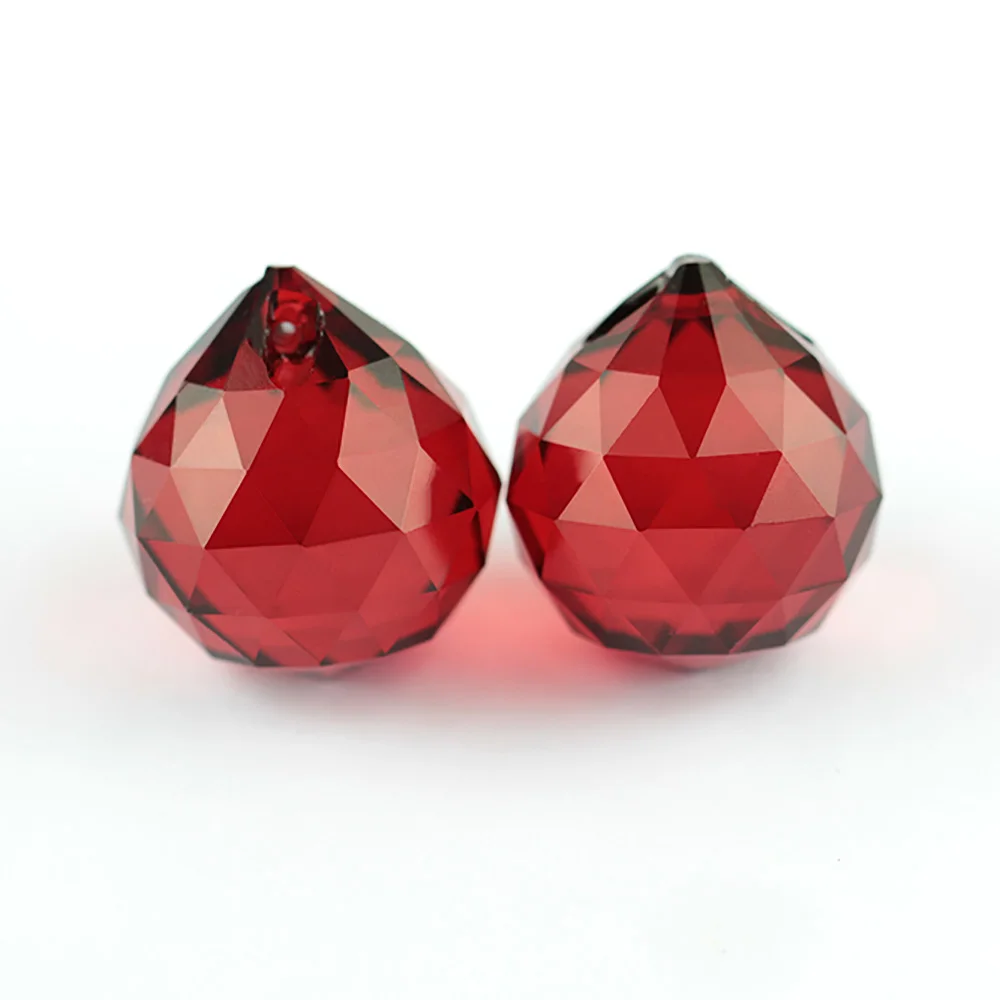 2 шт./лот 20 мм темно-красный хрустальный шар с гранями металлический крючок