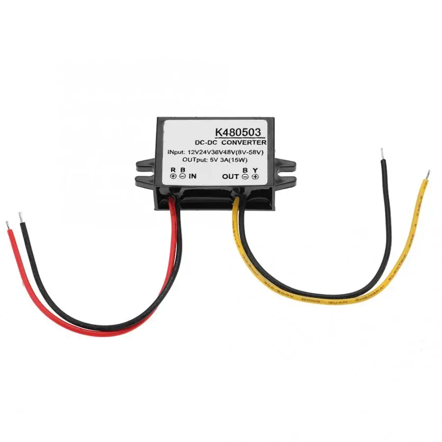 DC 12V/24V/36V/48V to 5V 3A понижающий преобразователь модуль питания постоянного