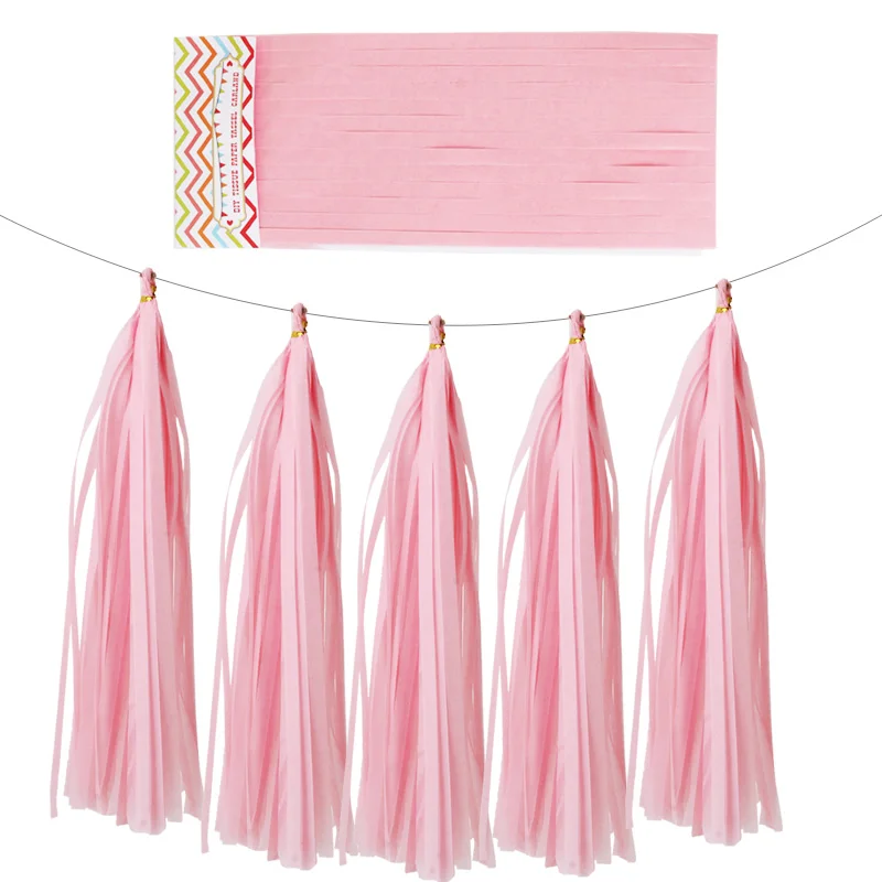 Baby Pink 25 шт./лот = 5 сумки 14 ''тонкая глянцевая бумага Фольга лента-гирлянда из белого золота 22 Цвета на свадьбу, день рождения, детский душ вечерние украшения - Цвет: Baby Pink