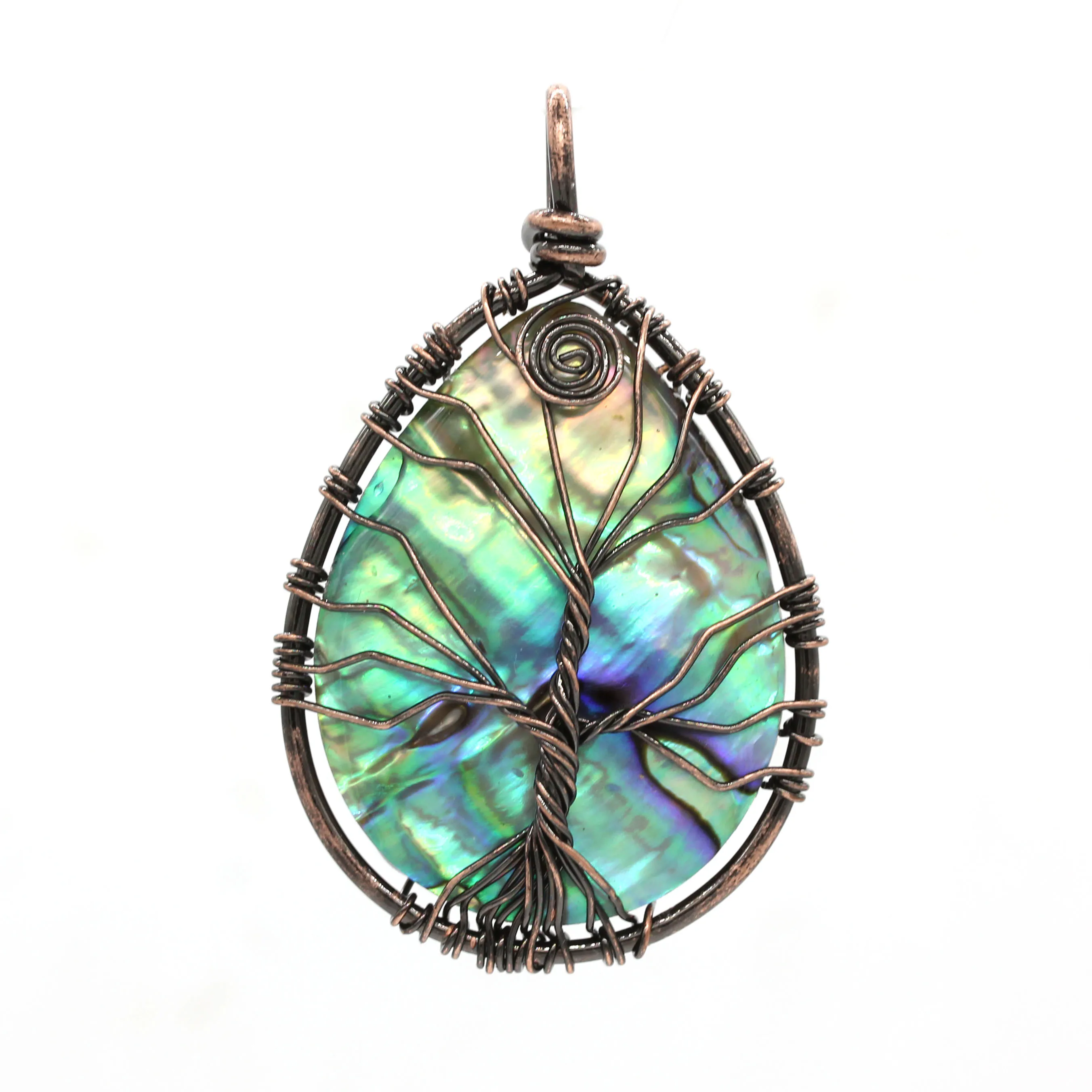 Трендовая медная проволочная окантовка с бусинами подвеска в виде капли воды