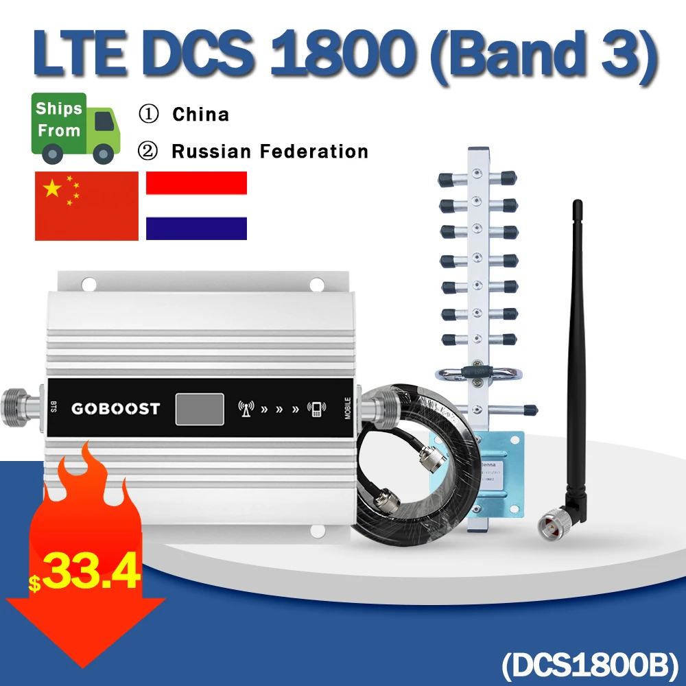 GOBOOST 4G Signal Booster Amplifier DCS1800 Mobile Cellular Repeater LTE/DCS 1800mhz Cell Phone Signal Amplifier Band3 Mini Size