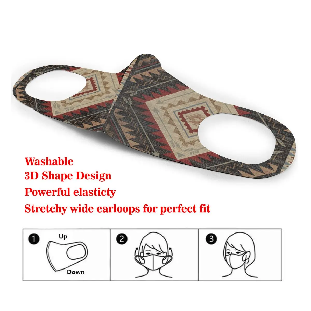 

Dust Mask Western Arrow Southwest Native Mouth Face Cover Respirator for Adult Kid Washable Reusable Anti Pollution