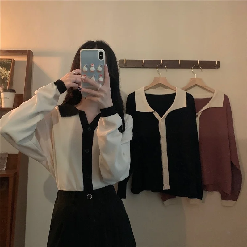 Unif Cardigan 2021 New Lazy Style Long Sleeve Design Sense Sweater Top Women's Coat Jum |