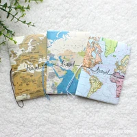 creative new world map passport cover wallet bag id address holder portable pu leather boarding wallet case travel accessories