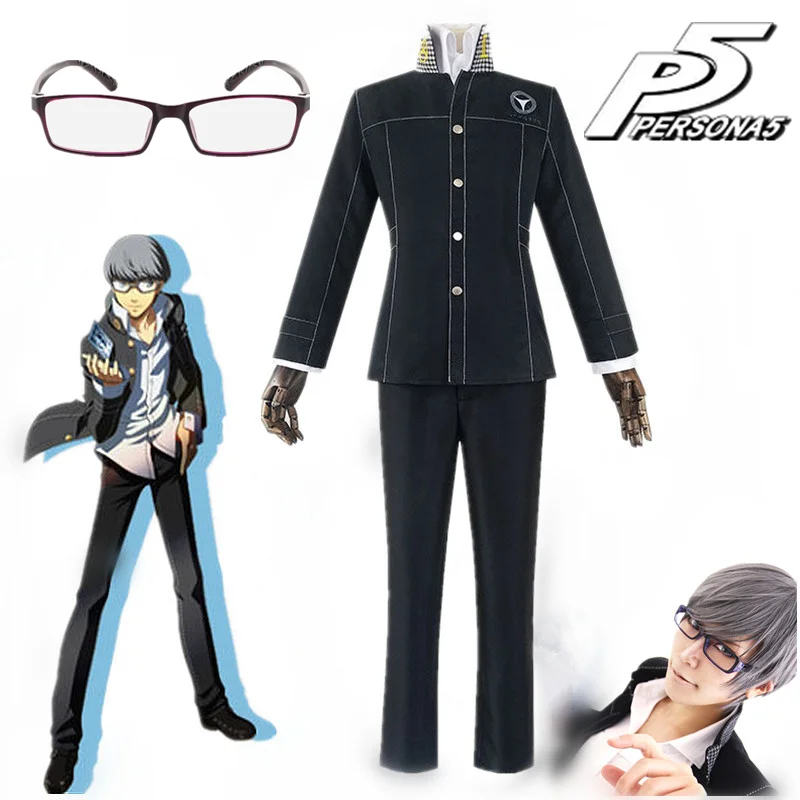 Shin Megami Tensei Persona 5 Yasogami Yu Narukami Косплей Костюм для взрослых мужчин школьная форма