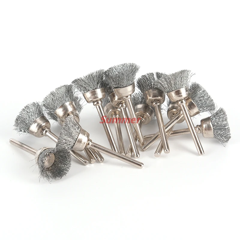 

New 10Pcs Brand New Set Brass Steel Wire Wheel Brush Polishing Wheels Kit For Rotary Tools