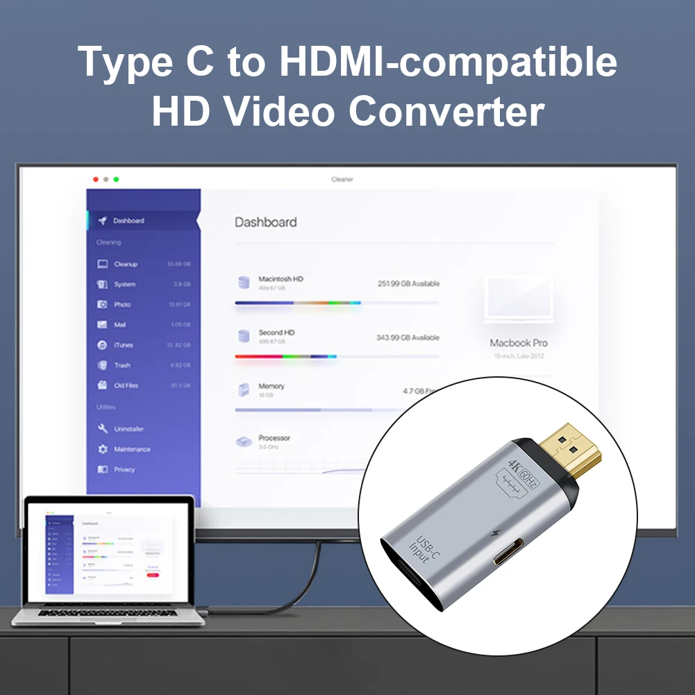 

4K 60Hz HD Video Audio Converter Type C Female to HDMI-compatible/DP/Mini DP Male Adapter for Computer PC Laptop Projector TV