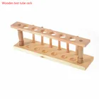 1 деревянная стойка для пробирок, 6 отверстий, 23,5x6,5x9 см, диаметр 2,2 см, кронштейн для хранения лабораторных пробирок