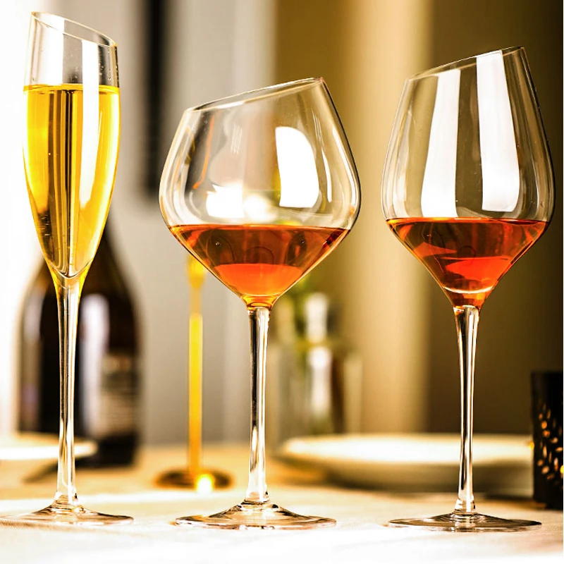 Творческий Наклонный рот бокал для вина Коктейльные стеклянные стаканы виски