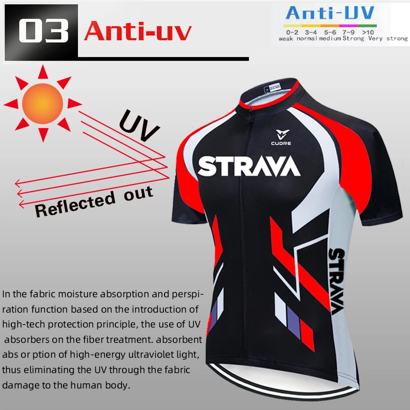 

New STRAVA Pro Bicycle Team Short Sleeve Maillot Ciclismo Men's Cycling Jersey Summer breathable Cycling Clothing SetsV