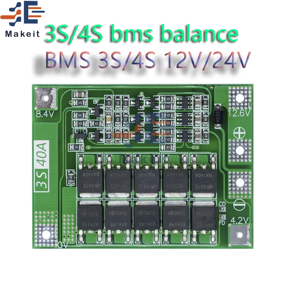 Эквалайзер BMS 3S/4S 12 В/24 В Bms Balance литий-ионная литиевая батарея 18650 зарядное