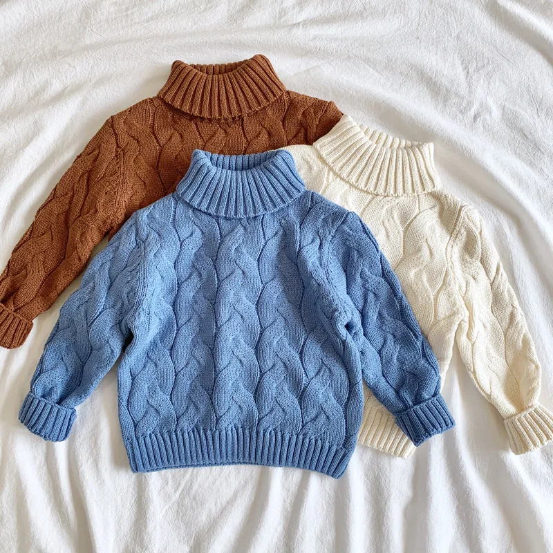 Осень зима 2019 свитера в рубчик для маленьких девочек и мальчиков детский