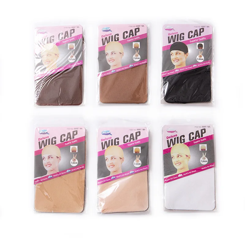

24pcs(12bags) Stocking Wig Cap Stretchable Weaving Cap Black Brown Beige Elastic Hair Net for Making Caps Hairnets Free Size
