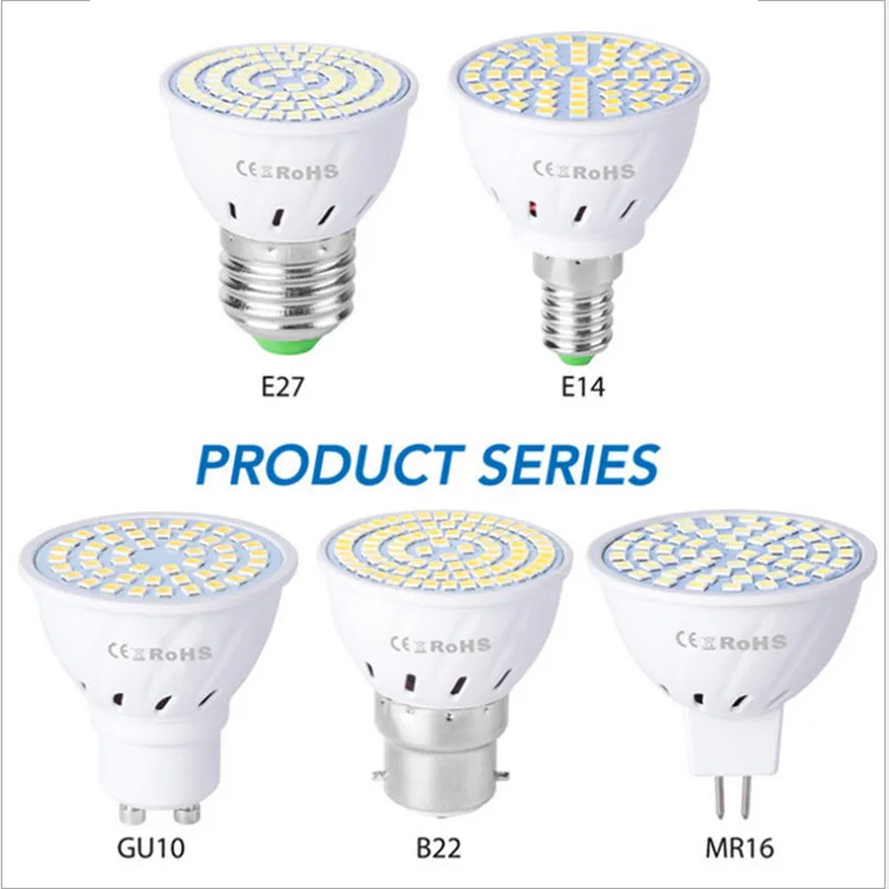 GU10 светодиодный E27 E14 светильник Точечный Лампа 48 60 80 s lampara 220V GU 10 bombillas MR16 gu5.3