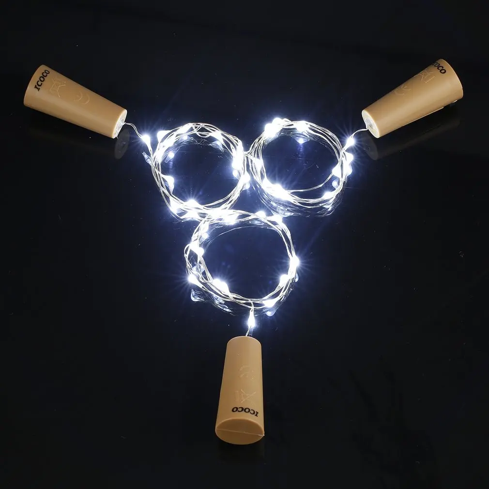 3 шт. бутылки вина светильники пробка Медь светодиодный свет прокладки провода