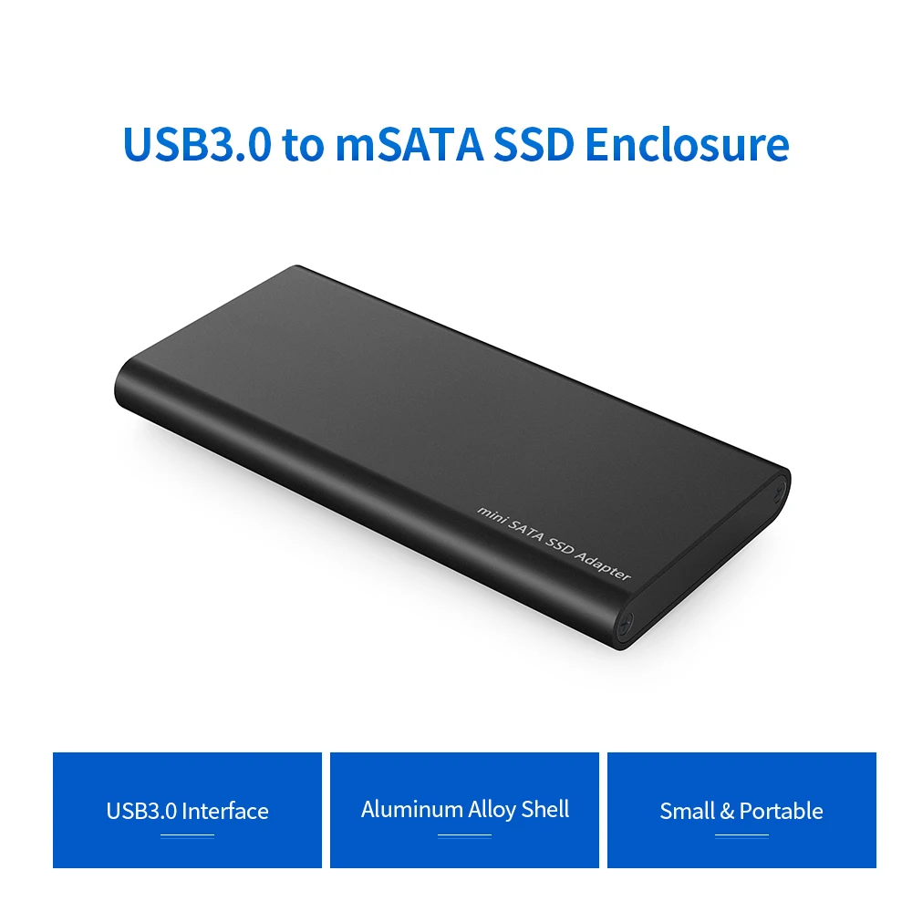 

Корпус для внешнего жесткого диска, usb 3,0/mSATA SSD