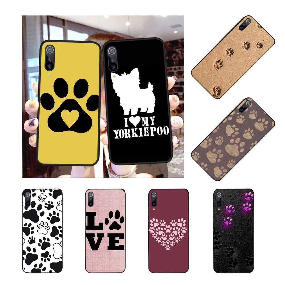 NBDRUICAI собачий отпечаток лапы черный ТПУ мягкий резиновый чехол для телефона Redmi