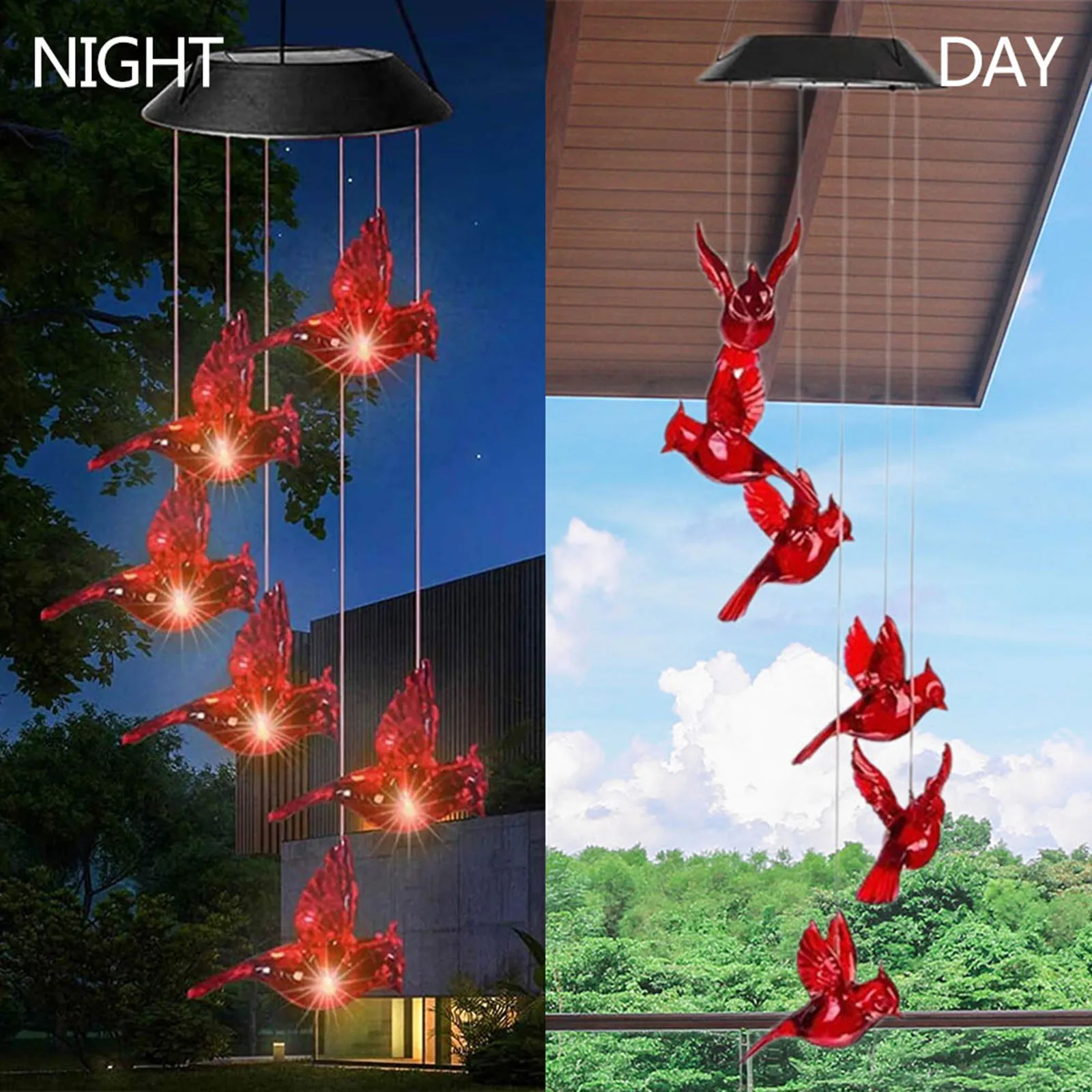 

Светодиодные цветные колокольчики на солнечной энергии, Хрустальный Колибри, Бабочка, водонепроницасветильник уличные колокольчики на со...