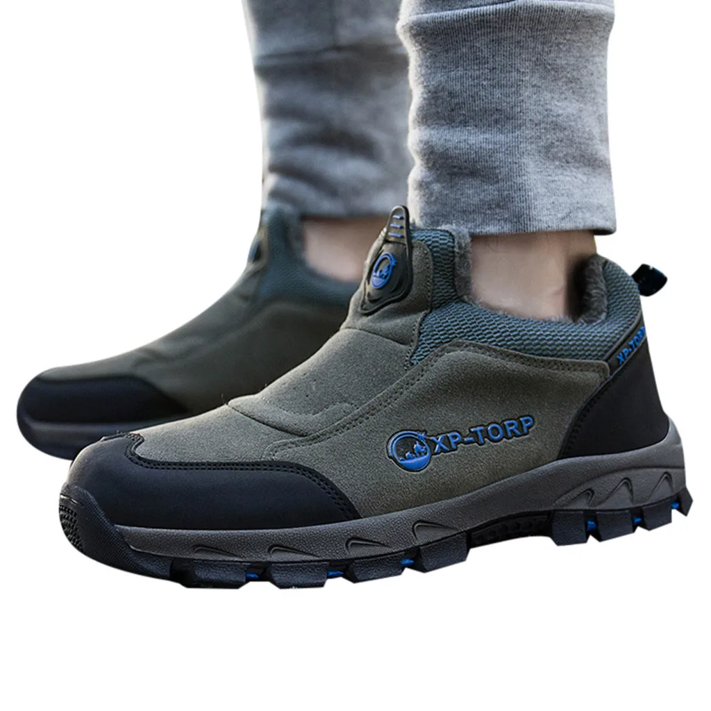 Модная мужская обувь для пеших прогулок бархатная Теплая спортивная улицы