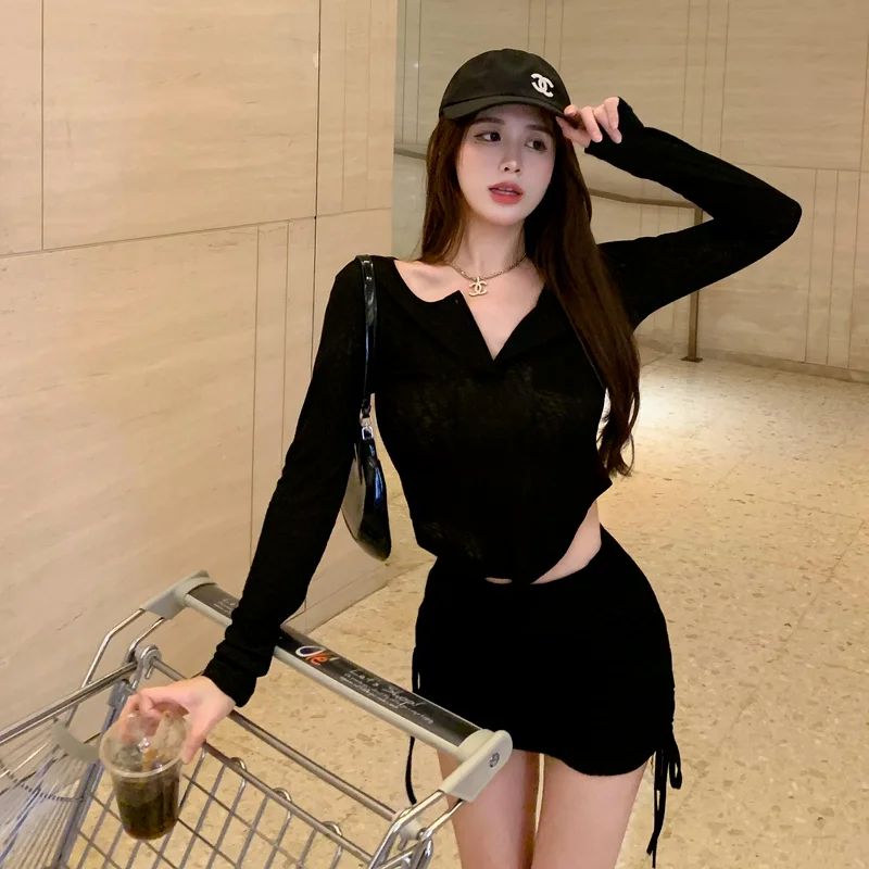 Футболка женская прозрачная пикантный дизайн Солнцезащитный уличный Топ в стиле