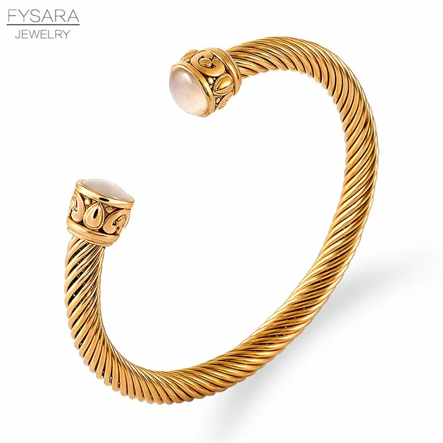 FYSARA Twisted Cable Wire Bangle Cuff Bracelets Classic Brand Jewelry for Women Men Wire Black Stackable Bracelets Designer Gift 1