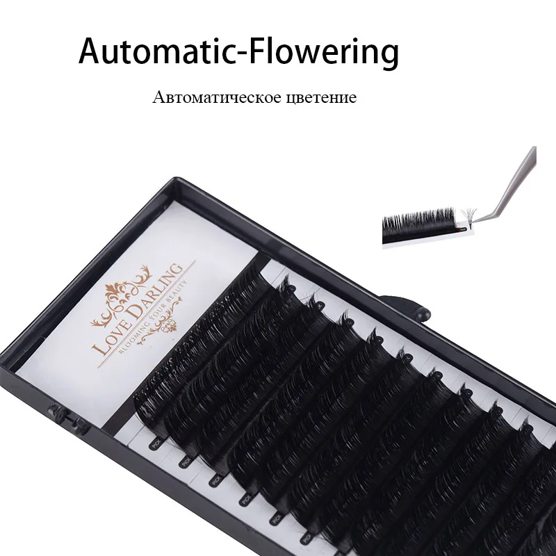 Ресницы Easy fan Bloom автоматические цветущие ресницы легкие веерные для наращивания