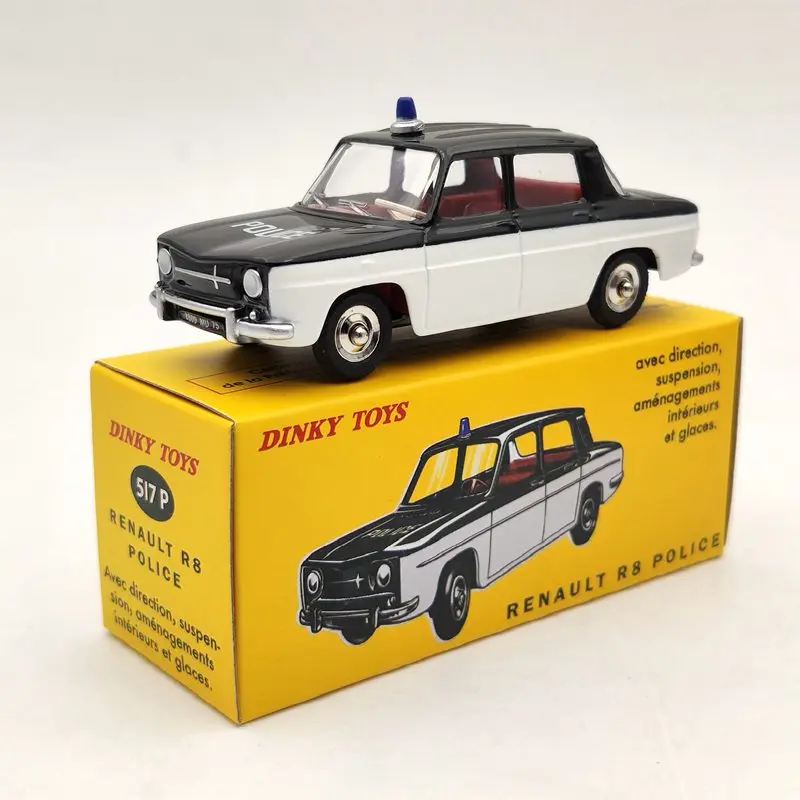 DeAgostini 1:43 Dinky игрушки 517P Renault R8 полиция литые модели автомобилей|Наземный