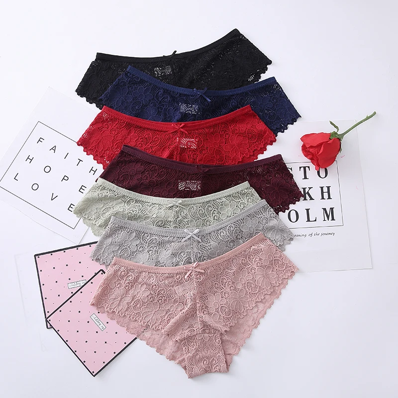 Buy 6 Get 7 Купить 6 получить 7 трусики для женщин нижнее белье сексуальные кружевные дышащие женские трусики прозрачные трусы сексуальное нижнее белье женские M-XXL BANNIROU - Цвет: Buy 6 Get 7
