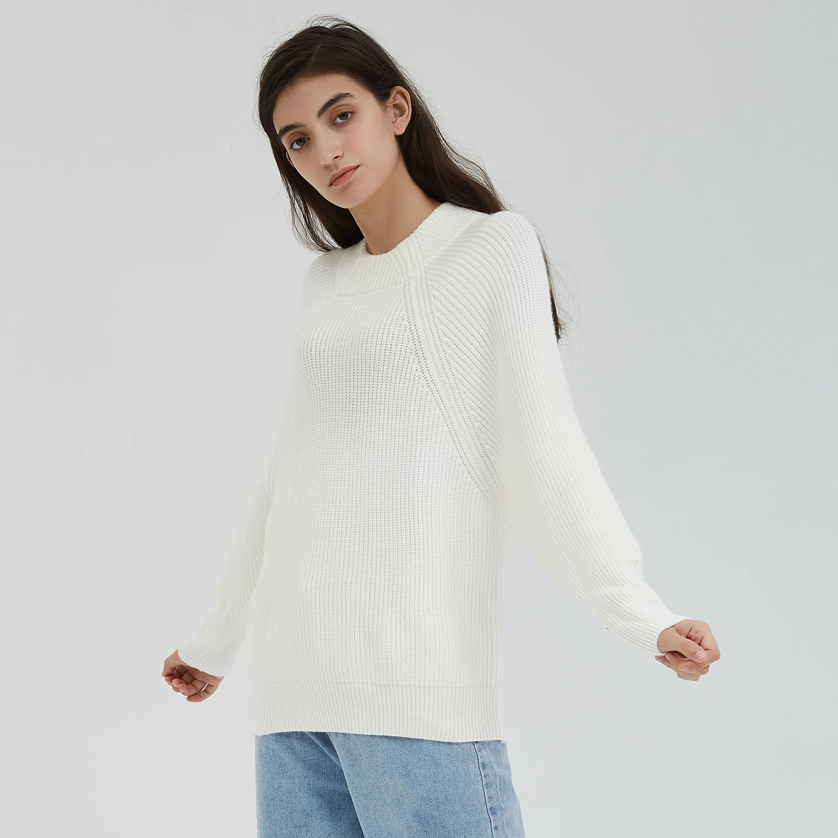 Wixra Women Solid O Neck Knitted Sweater 2019 Autumn Winter Fashion Pullover Sweaters Ladies Loose Knitwear Female Tops | Женская одежда