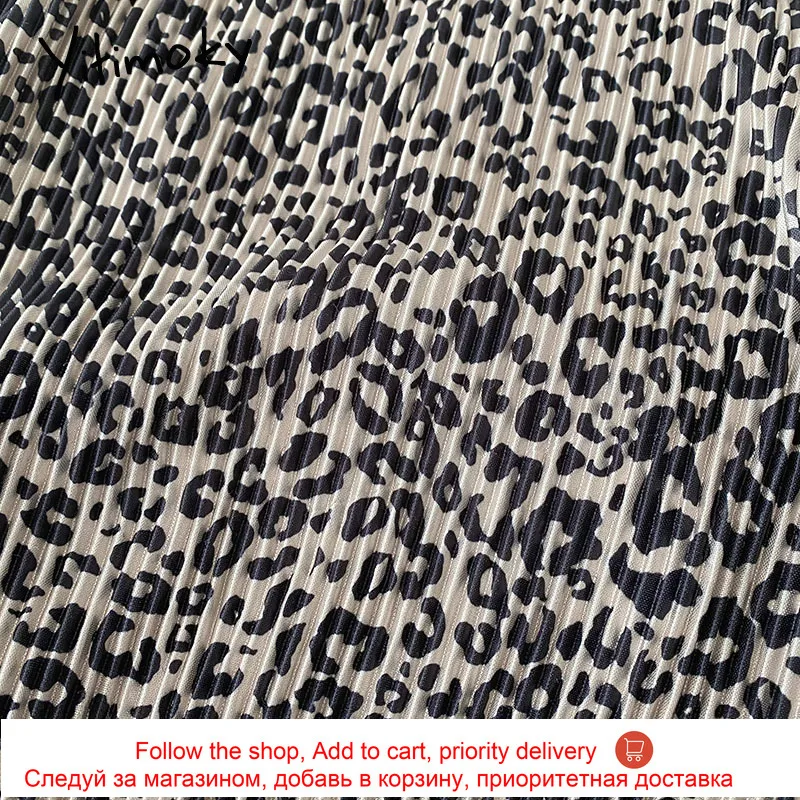 

Yitimoky Leopard Elastic High Waist Wide Leg Pants Womens Long Length Khaki Loose Casual Spring Summer 2021 New Korean Fashion