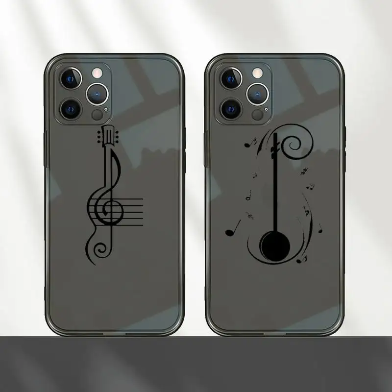 

música nota art design logo Phone Case Transparent for iPhone 7 8 11 12 se 2020 mini pro X XS XR MAX Plus