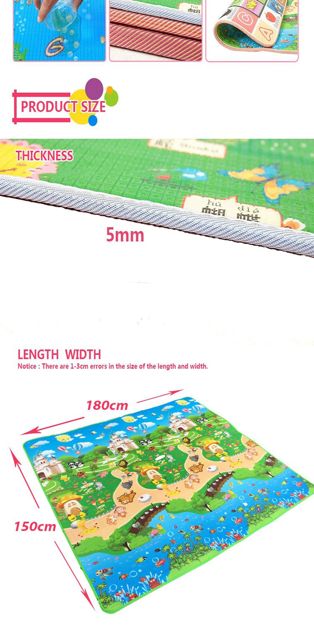 Детская игрушка ползающая головоломка тонкие игровые коврики 150X180X0,5 см двухсторонний младенец 59X70IN коврик толстый коврик игровой