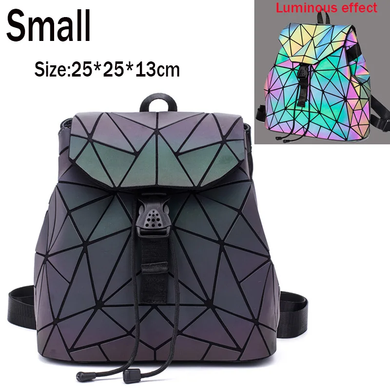 Luminous Small A Bao, женский рюкзак, светящийся, на шнурке, женский, повседневный рюкзак, геометрические рюкзаки, складные школьные сумки для девочек-подростков, Mochila - Цвет: Luminous Small A